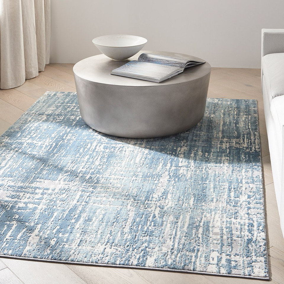 ivory seaglass calvin klein rug in a room with matching decor