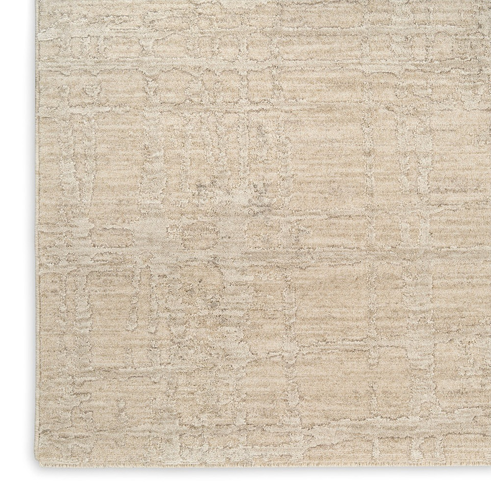 ivory beige calvin klein rug closeup corner on white background