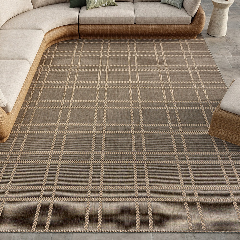 charcoal geometric indoor outdoor rug outside