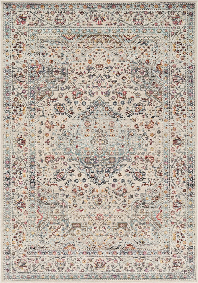 teal traditional rug portrait