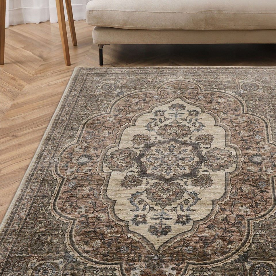 On Sale Raja Medallion Terracotta Rug 120x180cm