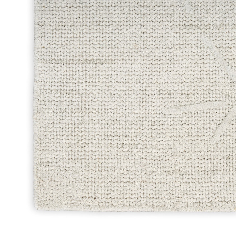 grey ivory calvin klein rug closeup corner on white background