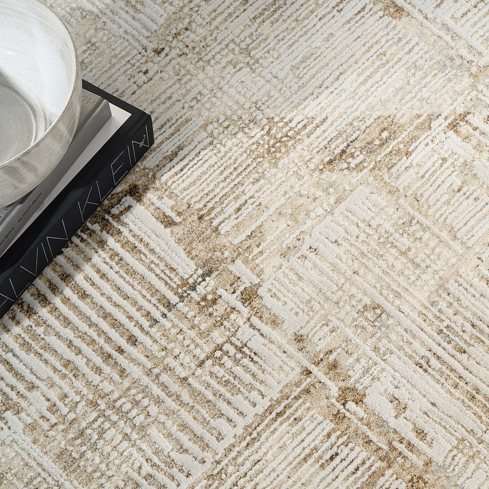 mocha ivory calvin klein rug closeup detail