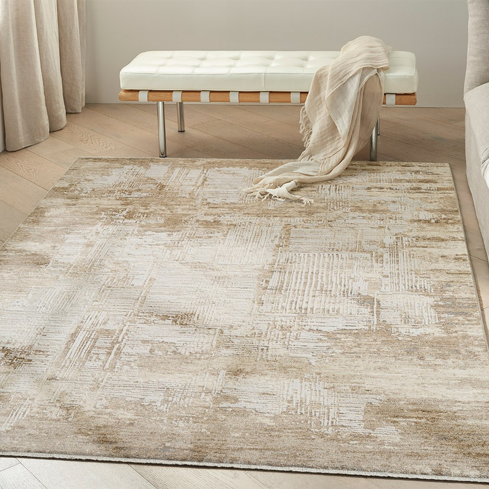 mocha ivory calvin klein rug in a room with matching decor