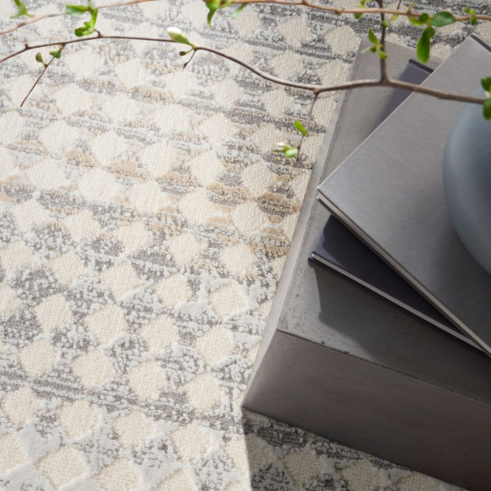 ivory multi calvin klein rug closeup detail