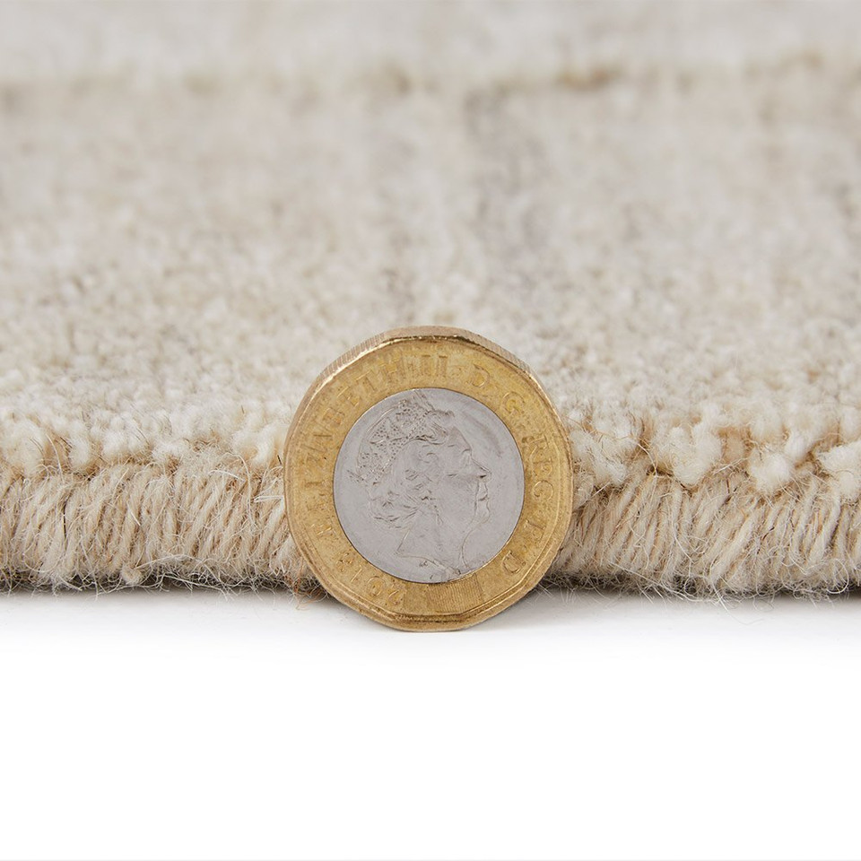 beige abstract rug pile thickness