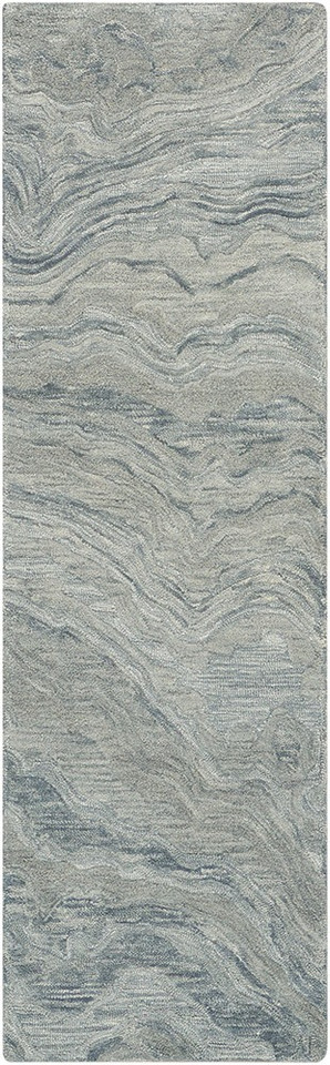 blue abstract rug portrait