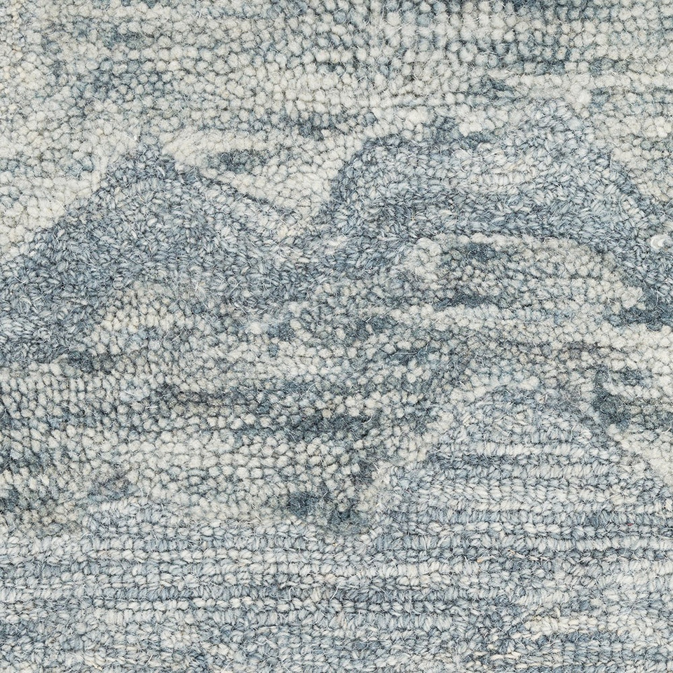 blue abstract rug closeup detail