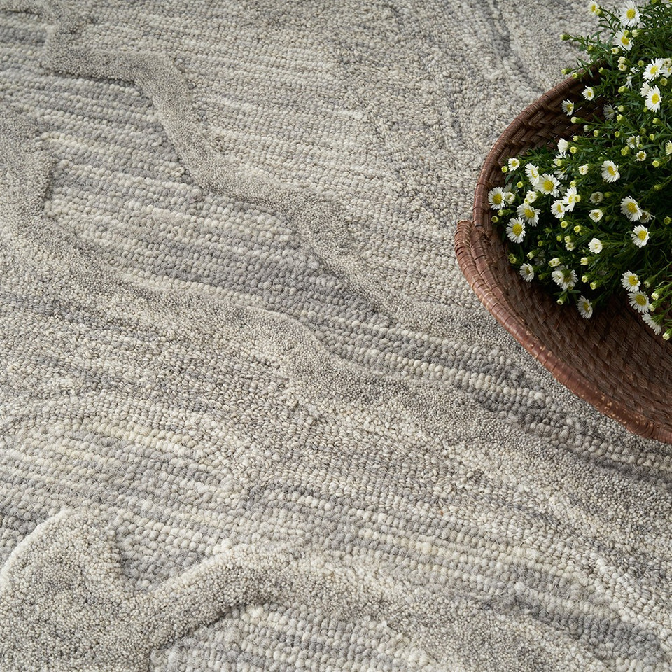 grey abstract rug closeup detail
