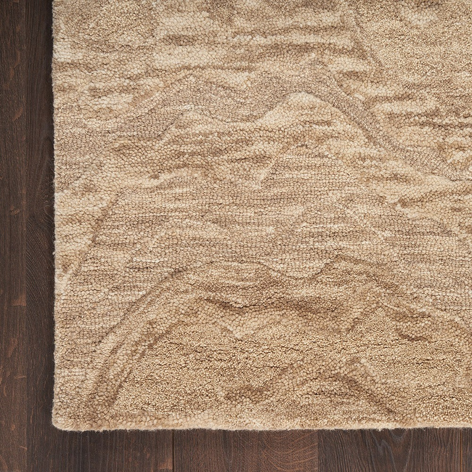 taupe abstract rug closeup corner