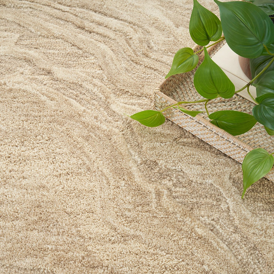 taupe abstract rug closeup detail