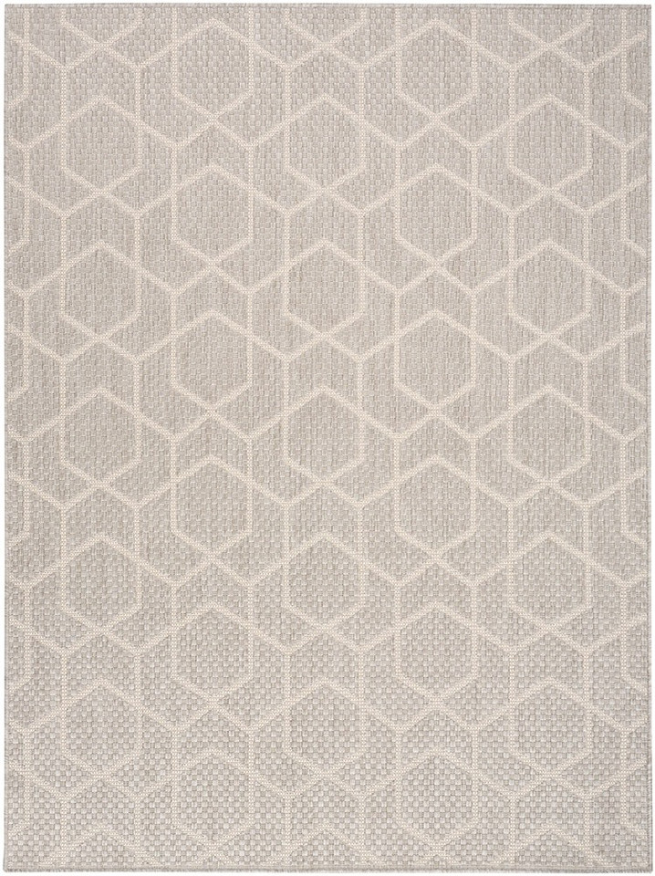 grey geometric indoor outdoor rug portrait