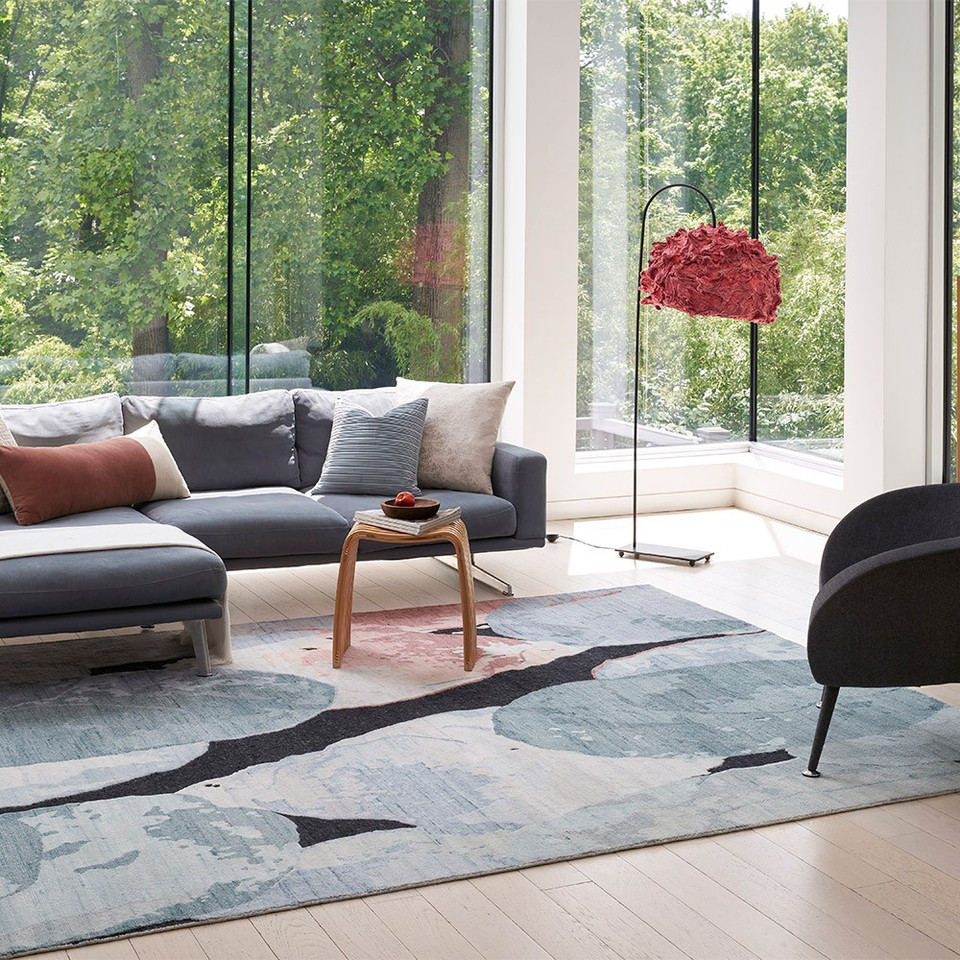 Silk Shadows Rug SHA25 Blue Pink
