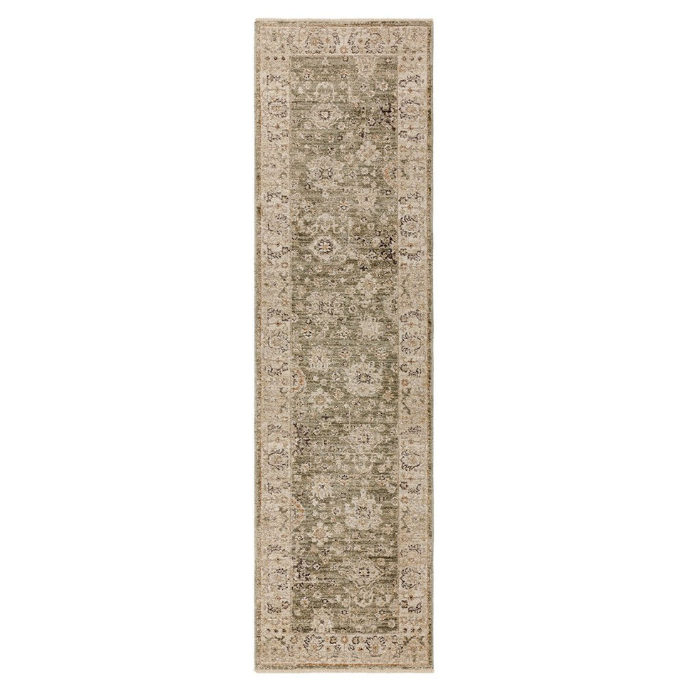 green traditional rug portrait