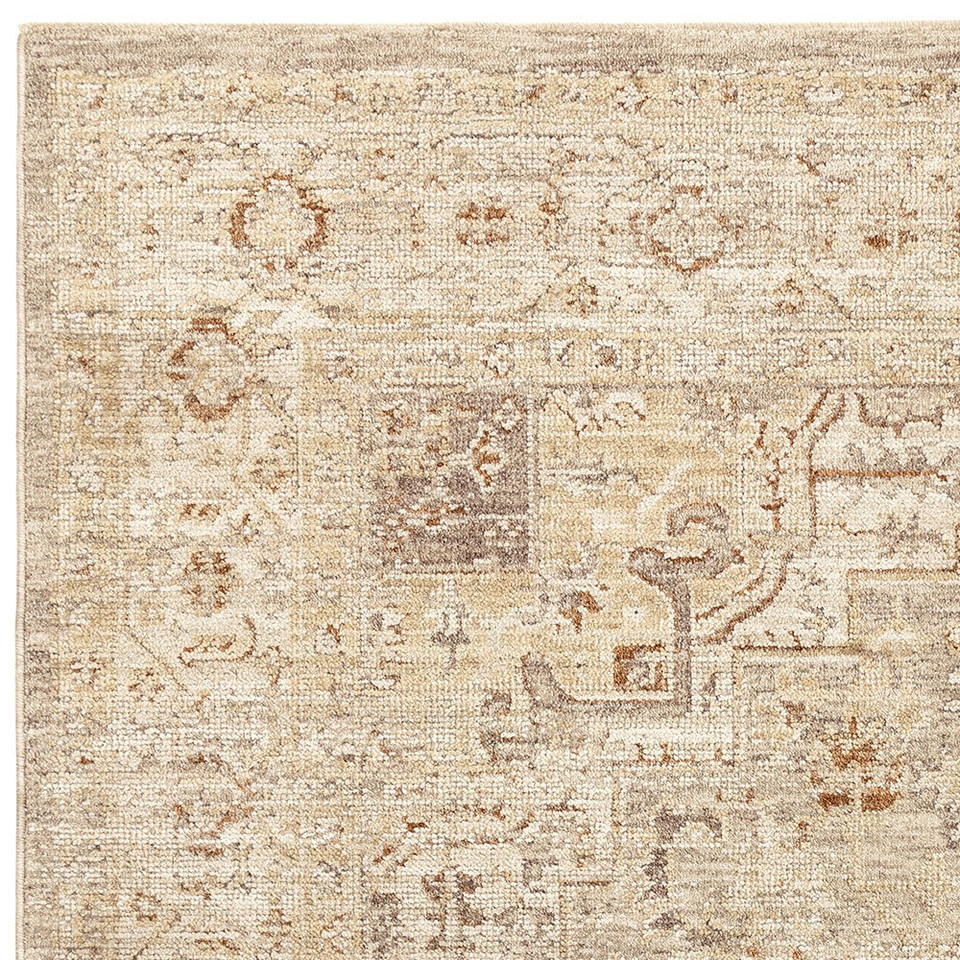 beige traditional rug closeup corner
