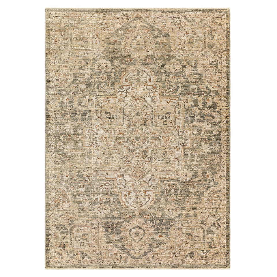 green traditional rug portrait