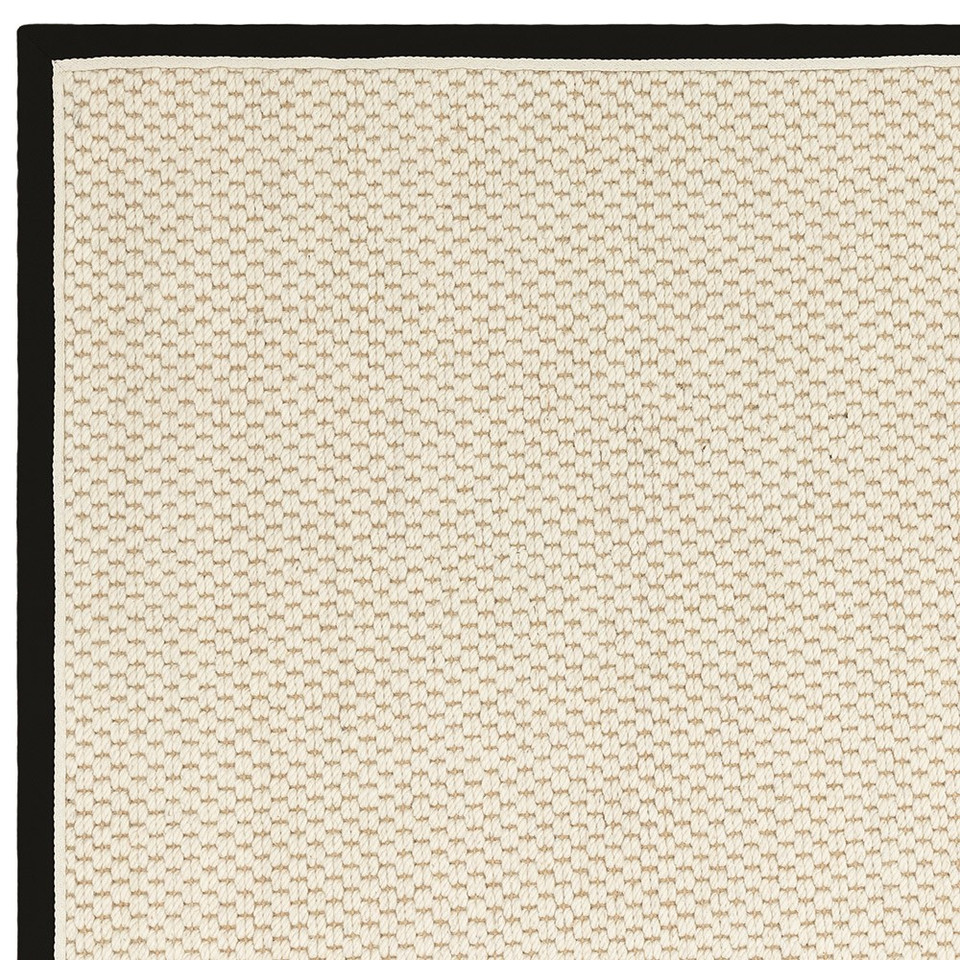cream wool jute rug closeup corner
