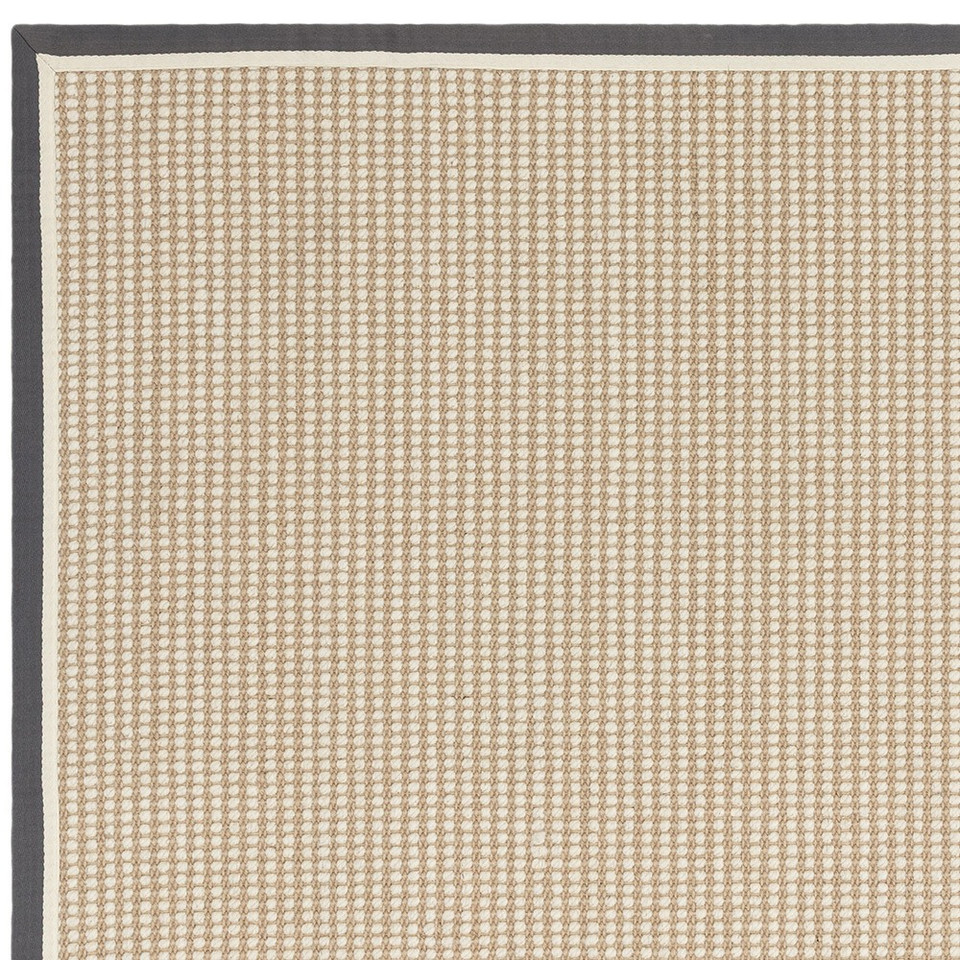 cream wool jute rug closeup corner