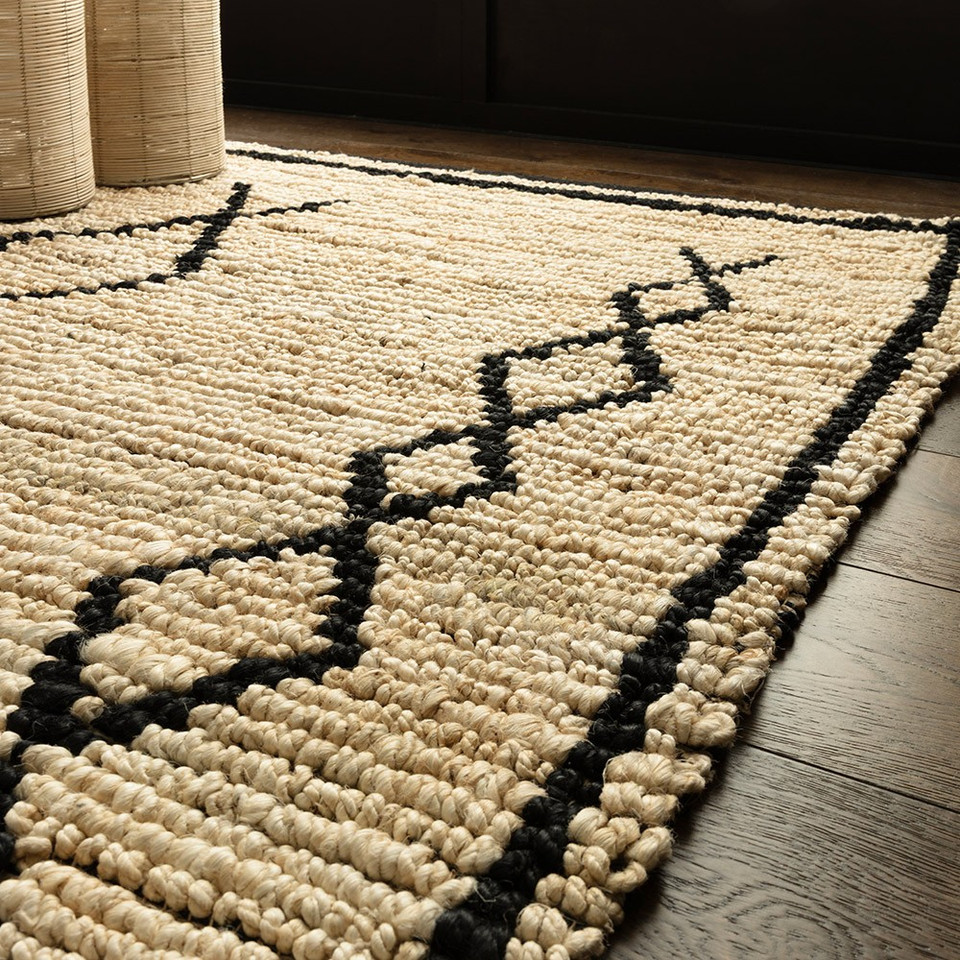 Souk Bleach Black Jute Rug