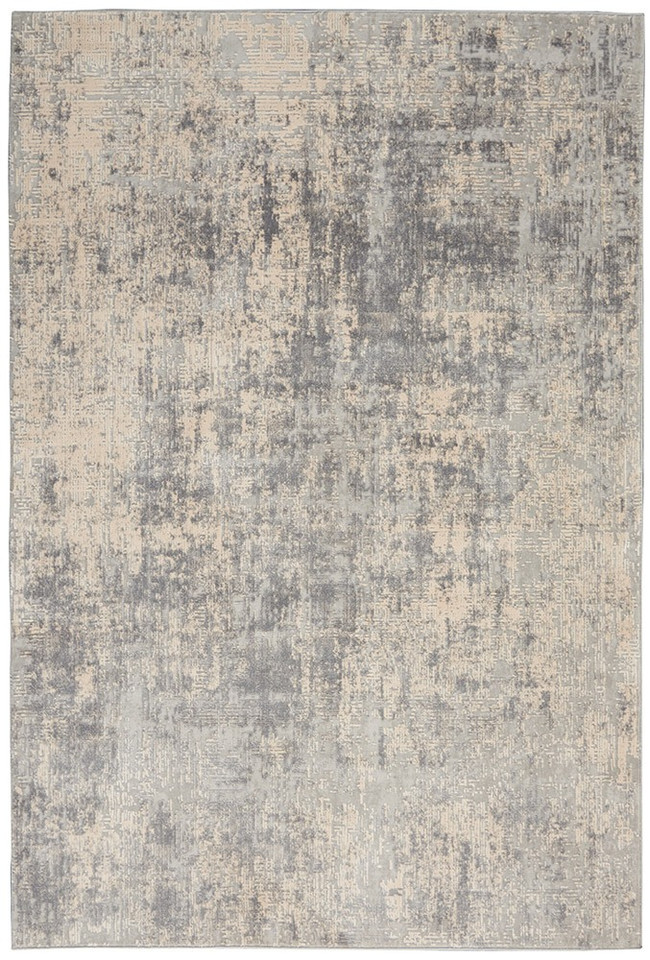 Rustic Textures RUS01 Ivory Silver Abstract Rug