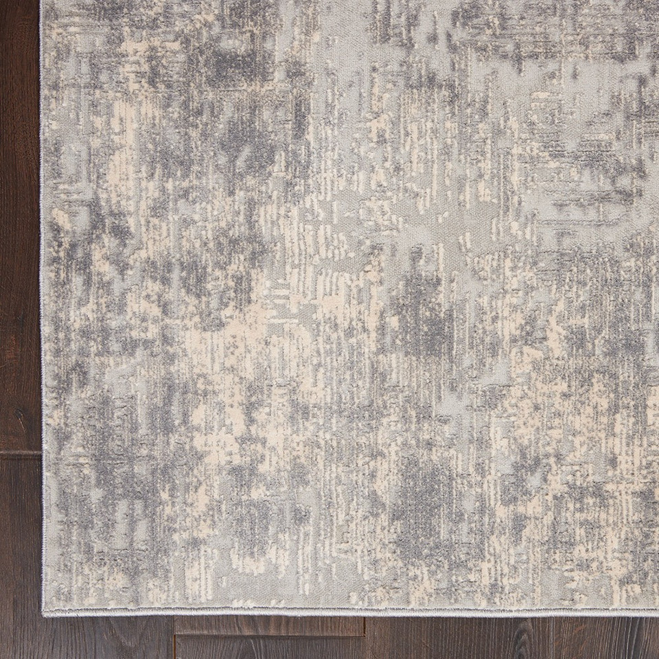 Rustic Textures RUS01 Ivory Silver Abstract Rug