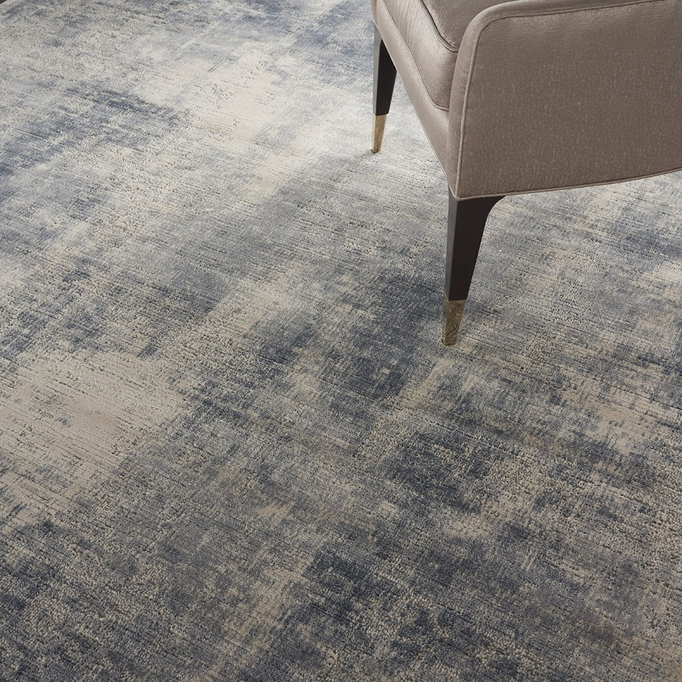 Rustic Textures RUS02 Blue Ivory Abstract Rug