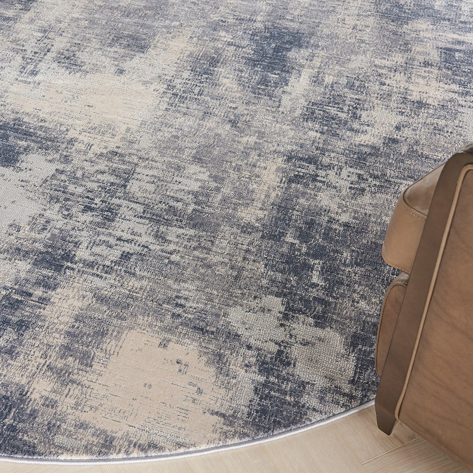 Rustic Textures RUS02 Blue Ivory Abstract Rug