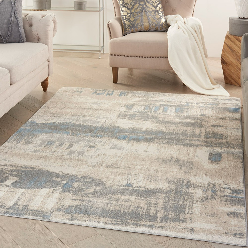 Solace SLA07 Ivory Grey Blue Rug