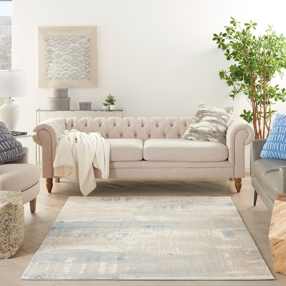 Solace SLA08 Ivory Grey Blue Rug