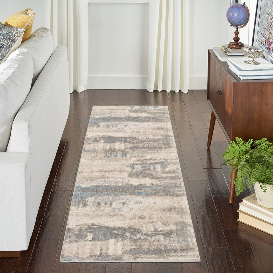 Solace SLA08 Ivory Grey Blue Rug