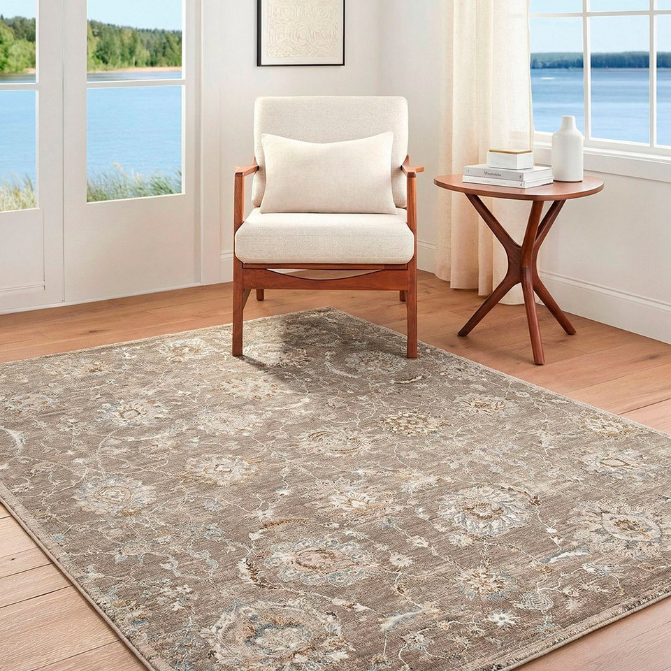 Arda Vintage Traditional Brown Rug