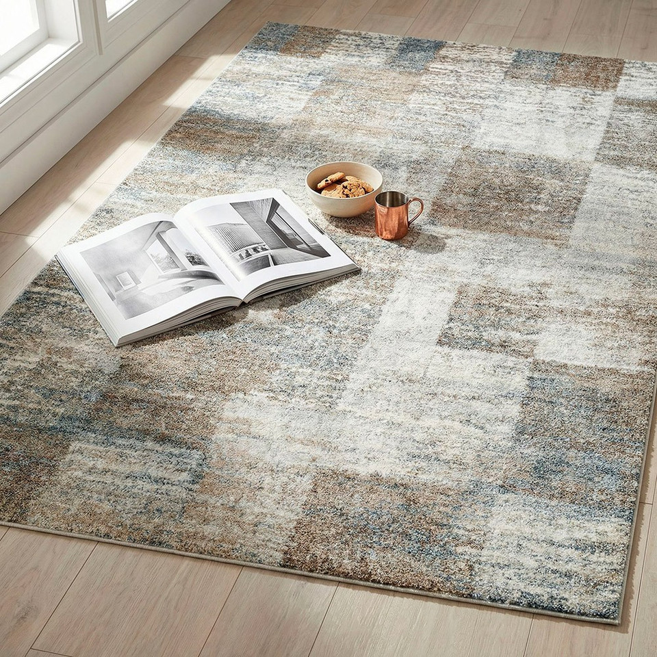 Avellino Modern Graphic Brown Rug