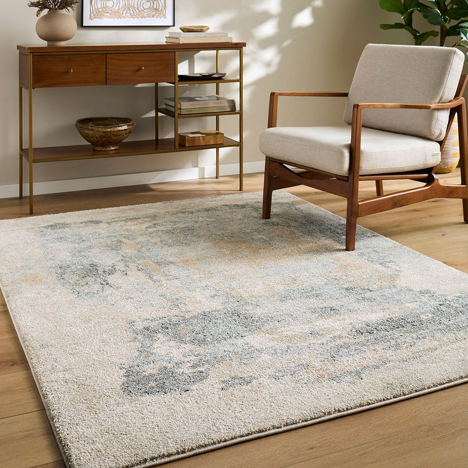 Avellino Abstract Modern Marble Grey Beige Rug