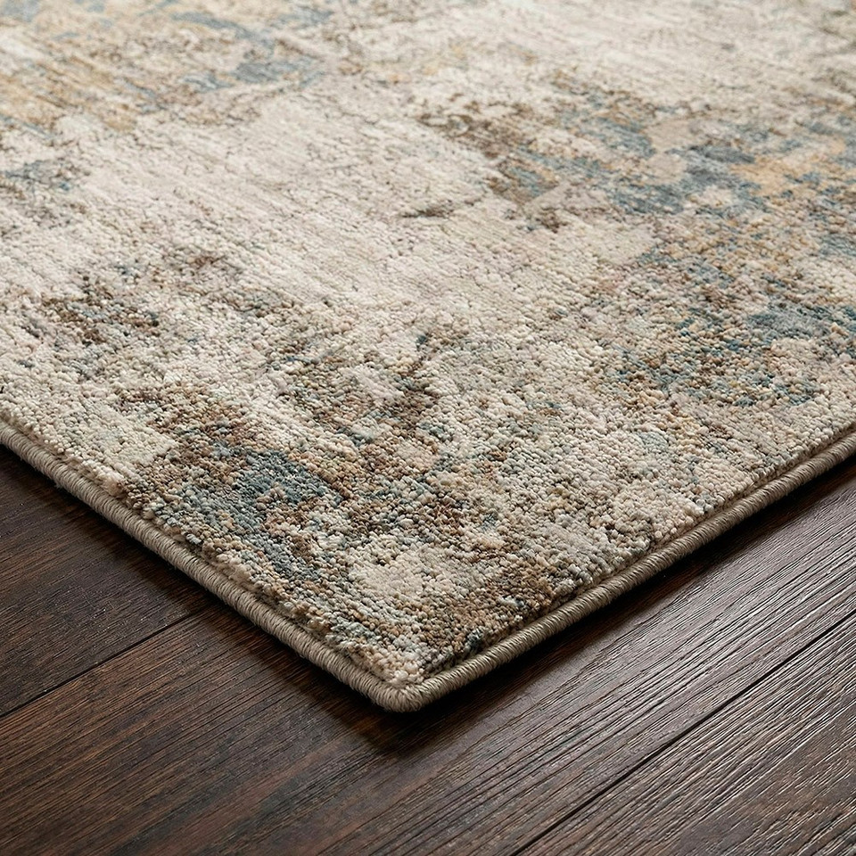 Arda Abstract Modern Marble Grey Rug