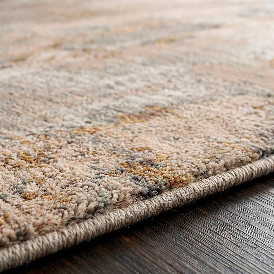 Arda Abstract Modern Marble Taupe Rug