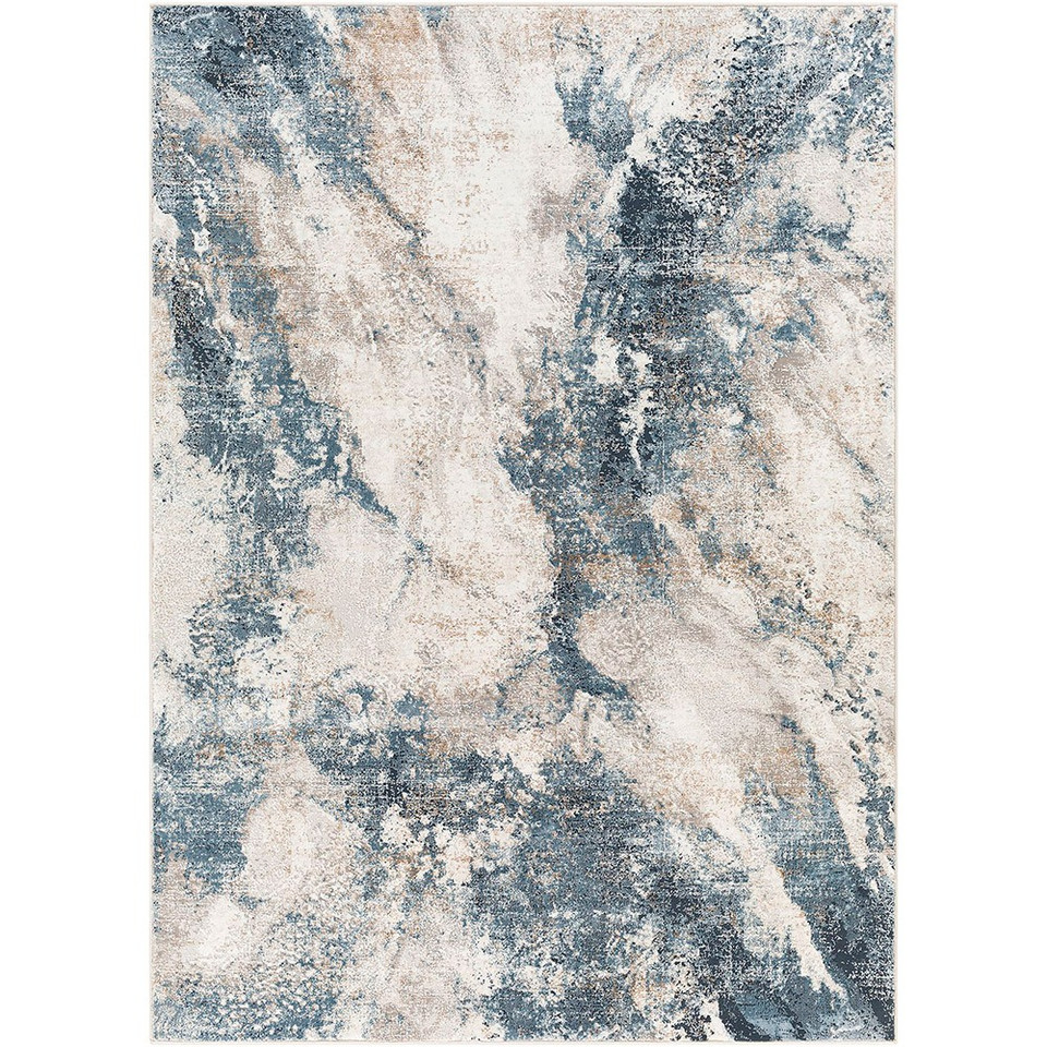 Allegro Abstract Modern Marble Blue Rug