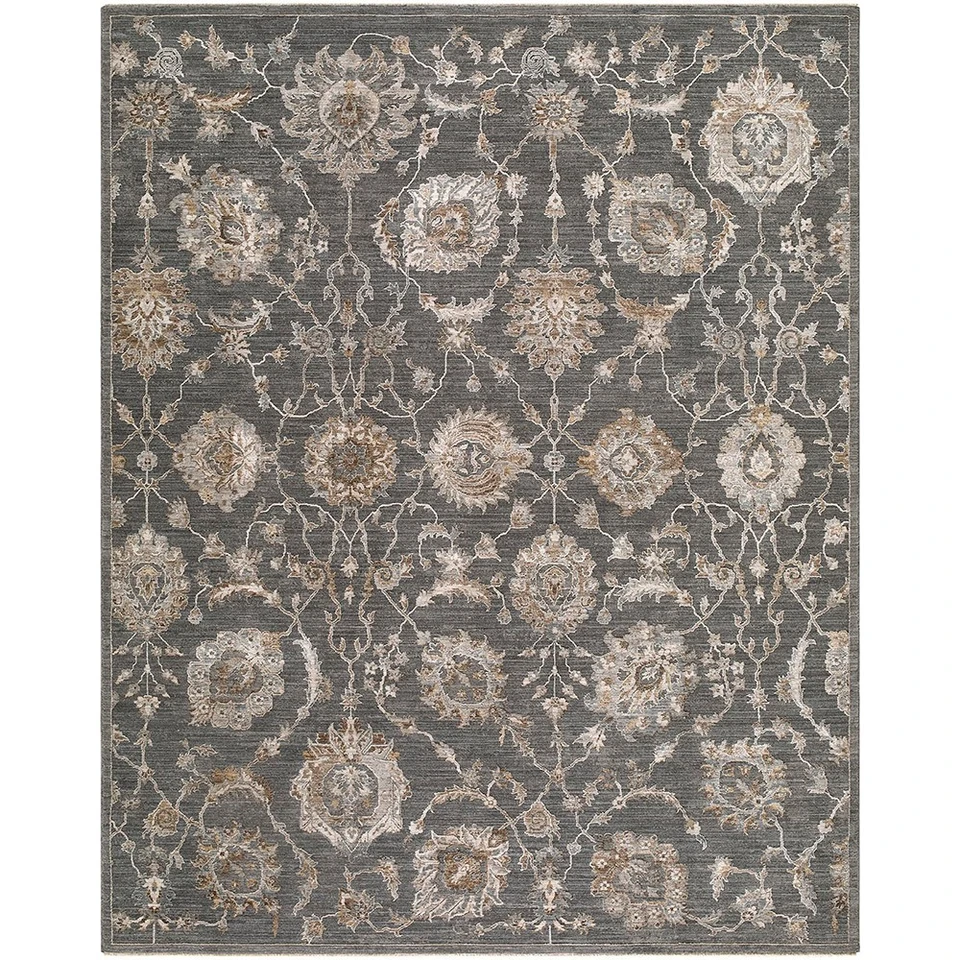 Arda Vintage Traditional Charcoal Rug