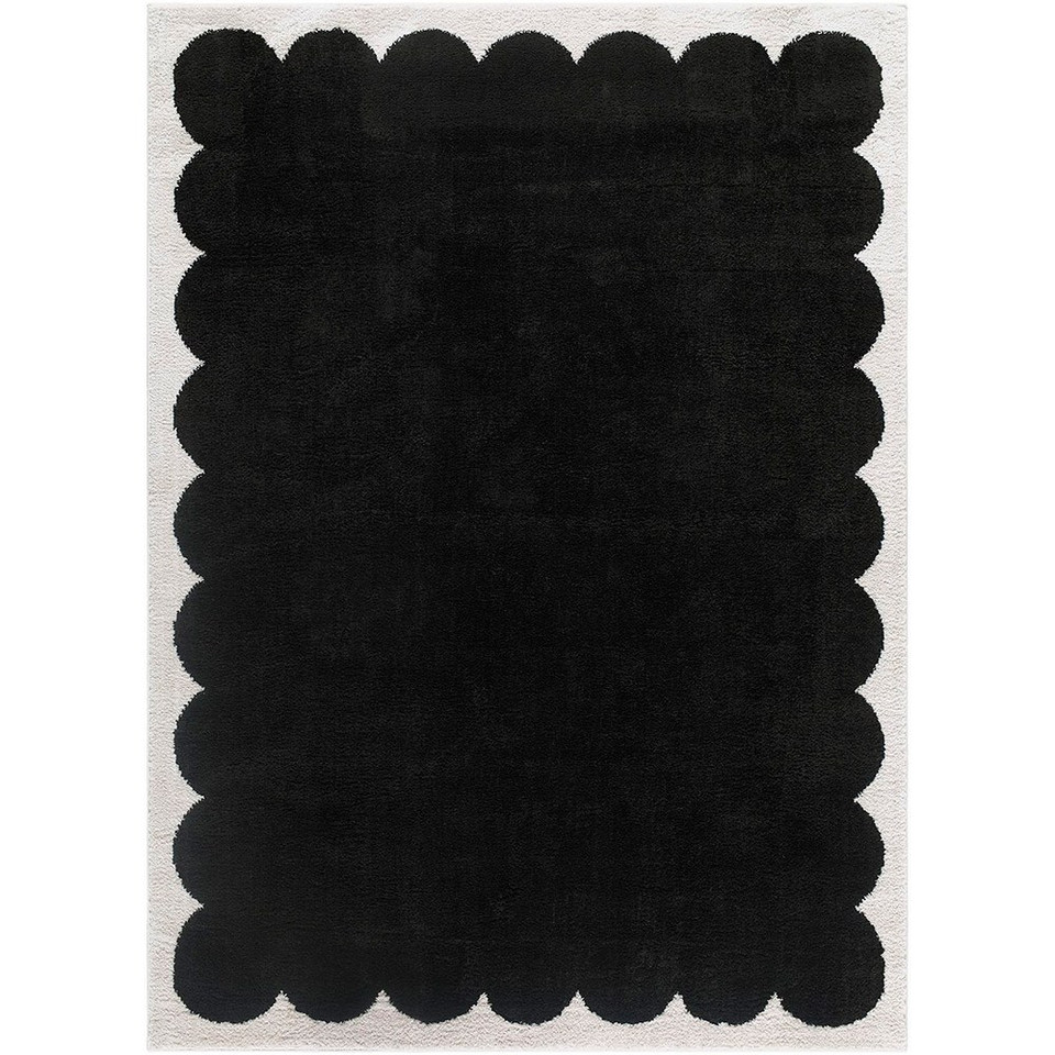 Fossay Washable Modern Shaggy Black Rug
