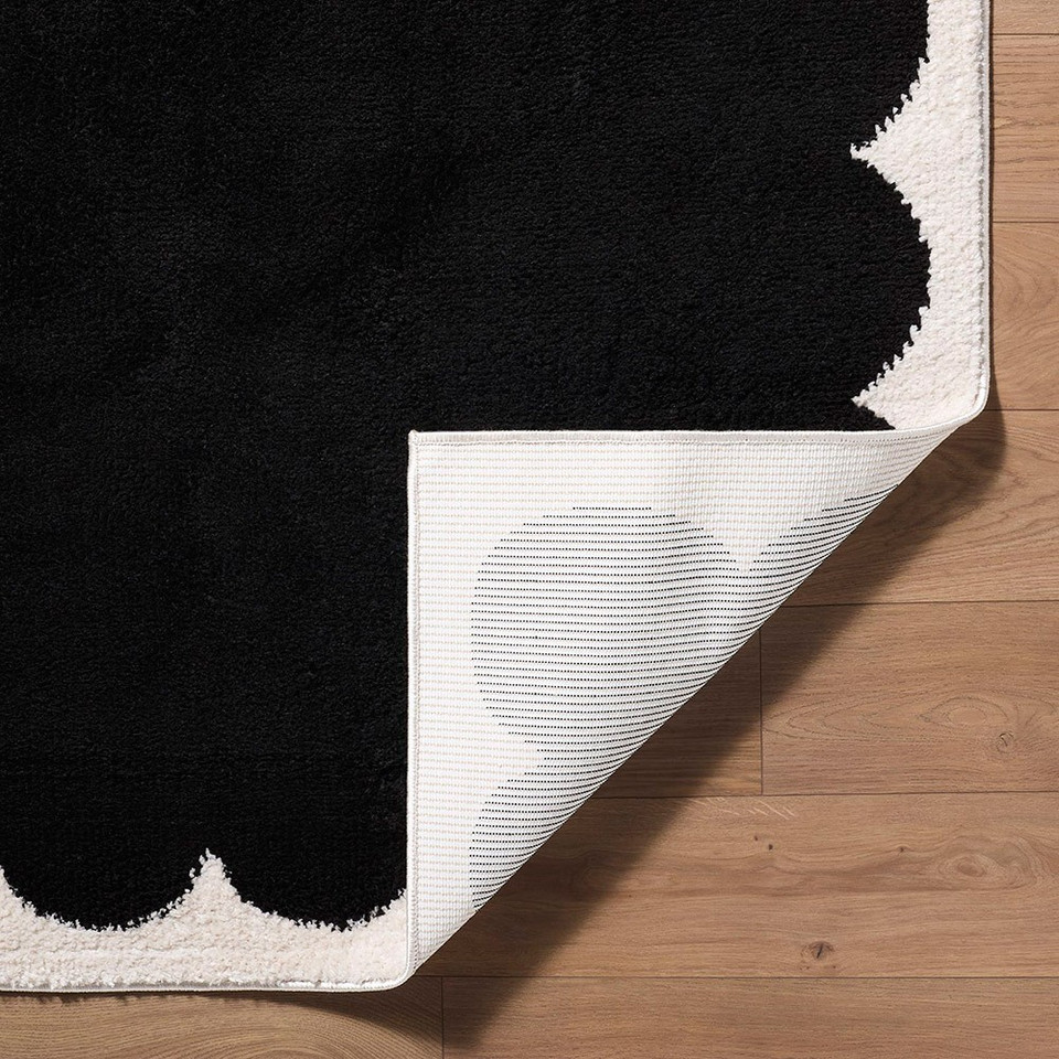 Fossay Washable Modern Shaggy Black Rug