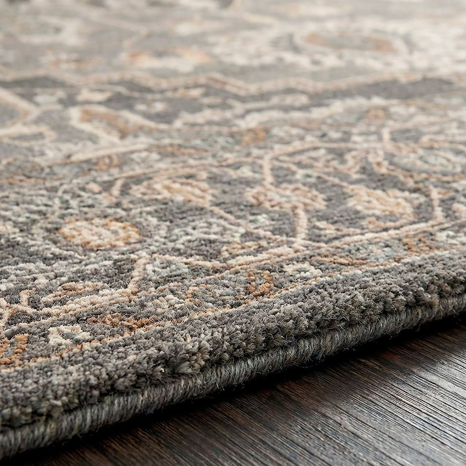 Arda Vintage Traditional Grey Rug
