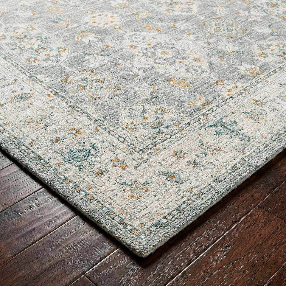 Dresden Vintage Traditional Grey Rug