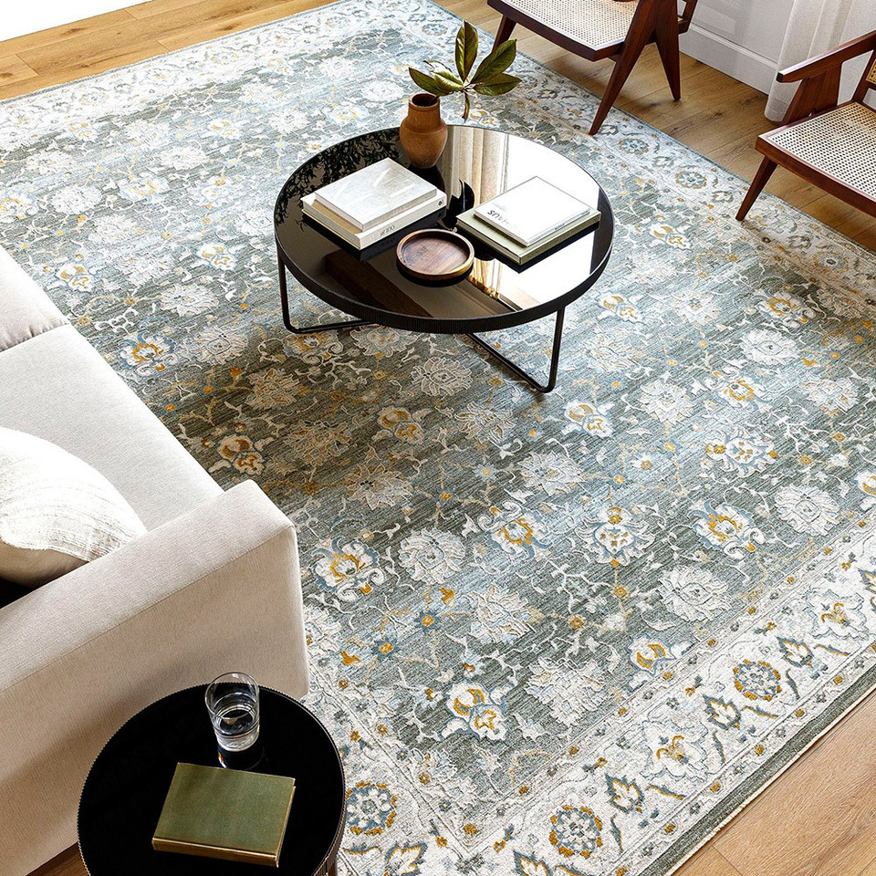 Dresden Vintage Traditional Grey Rug