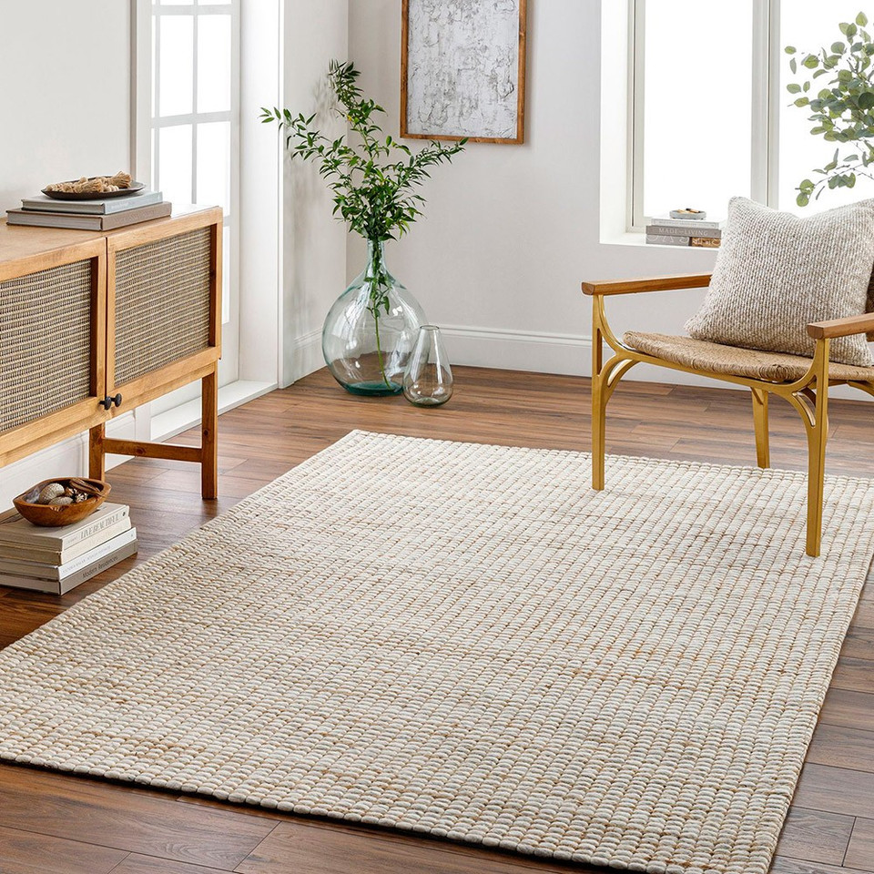 Priya Modern Jute Wool Beige Rug