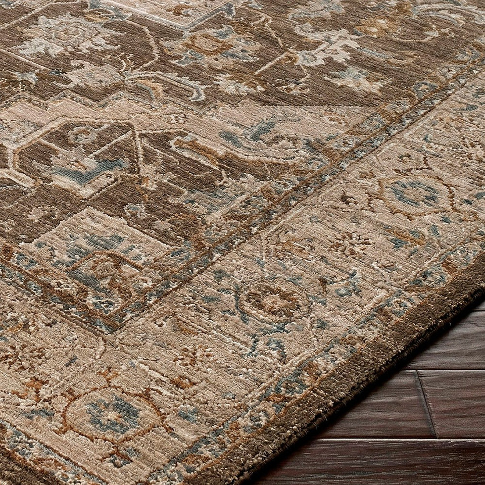 Arda Vintage Traditional Brown Taupe Rug