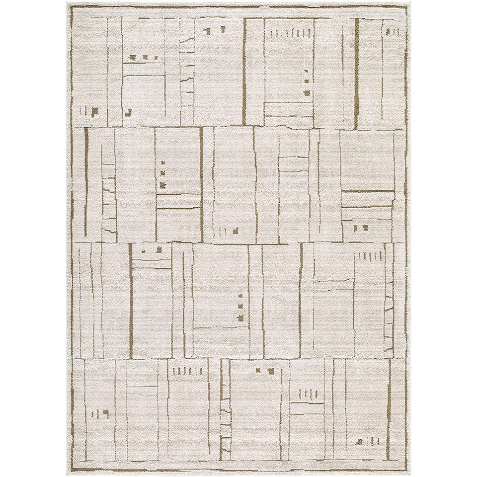 Alba Modern Graphic Taupe Brown Rug