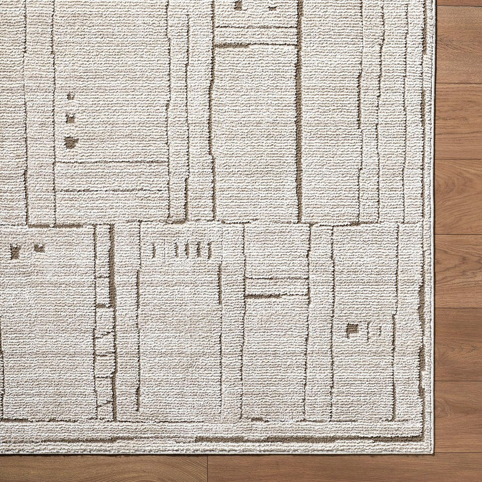 Alba Modern Graphic Taupe Brown Rug