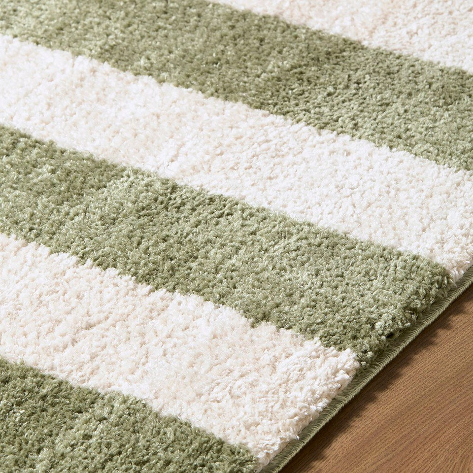 Fossay Washable Modern Shaggy Green Rug
