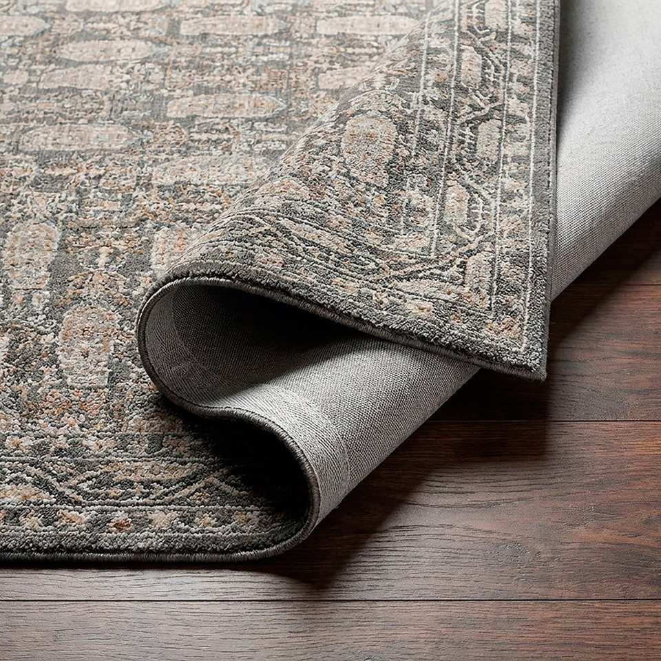 Arda Vintage Traditional Grey Green Rug