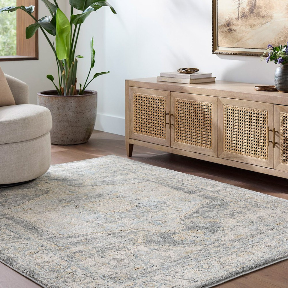 Avellino Vintage Traditional Boho Blue Rug