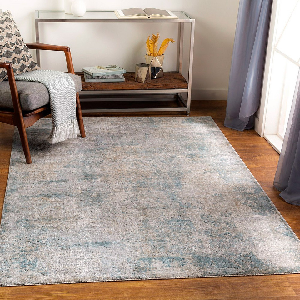 Brunswick Abstract Modern Blue Grey Rug